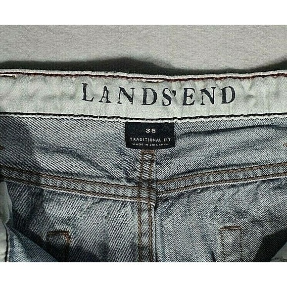 Lands' End Traditional Fit Men's Jeans Medium Wash Size 35 - Picture 3 of 8